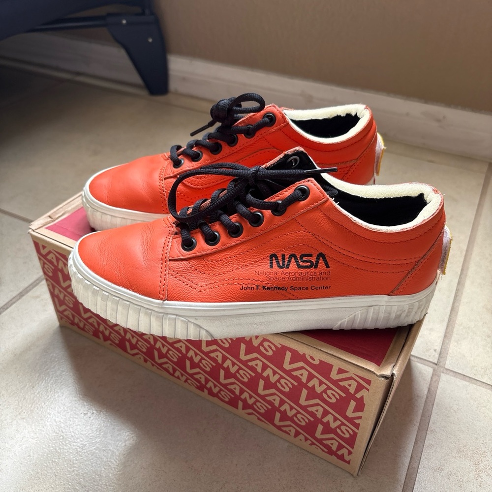 Vans Orange and Black NASA Sneakers